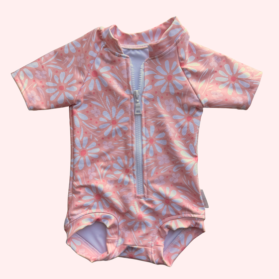 Minis Zip One Piece • Pink Floral